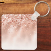 グリッターピーチバラ金ゴールドモノグラム キーホルダー (裏面)