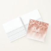 グリッターピーチバラ金ゴールドモノグラム ノートブック (内部)