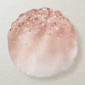 グリッターピーチバラ金ゴールドモノグラム ラウンドクッション (裏面)