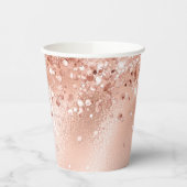 グリッターピーチバラ金ゴールドモノグラム 紙コップ (左)