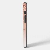 グリッターピーチバラ金ゴールドモノグラム Case-Mate iPhoneケース (裏面 / 左)