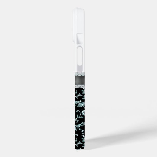 グリッターフェイクアクアダマスモノグラム Case-Mate iPhoneケース (裏面 / 左)