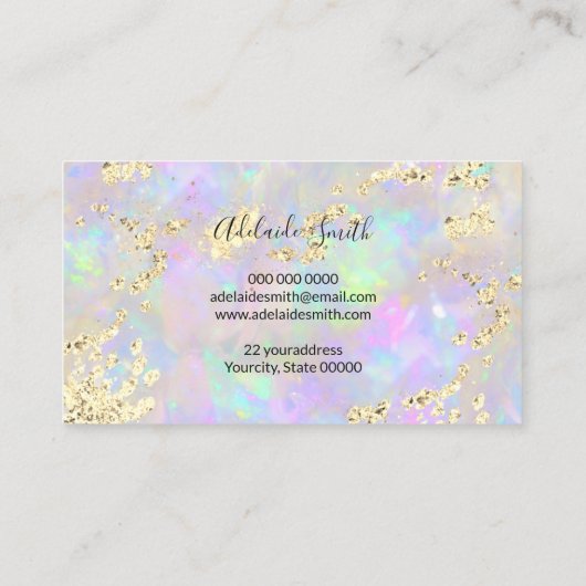 グリッターフェイクオパール組織アポイントメントカード 名刺 (裏面)