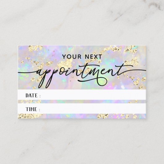 グリッターフェイクオパール組織アポイントメントカード 名刺 (正面)