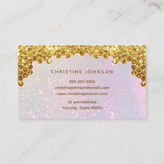 グリッターフェイククイーンビーロイヤリティカード 名刺 (裏面)