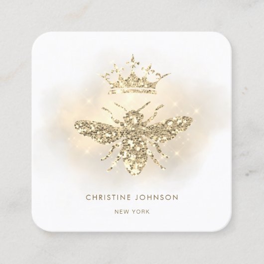 グリッターフェイククイーンビー スクエア名刺 (正面)