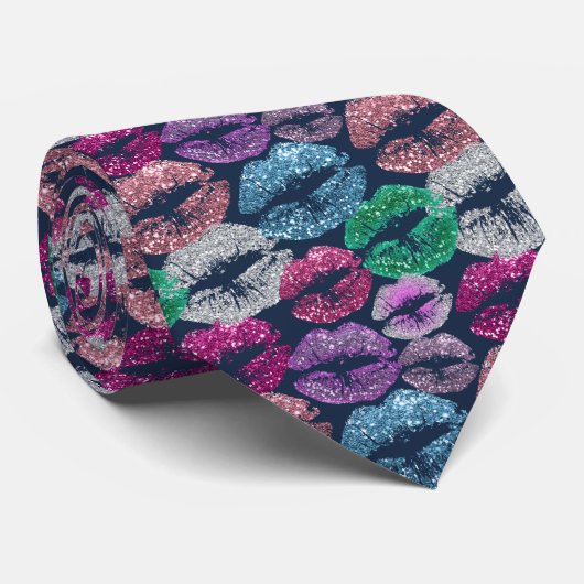 グリッターフェイクグラムリップスティック汚れネックタイ ネクタイ (ロール)