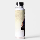 グリッターフェイクサロンヘアピンク金ゴールドウォーターボトル ウォーターボトル (右面)