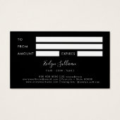 グリッターフェイクシークインギフトカード (裏面)