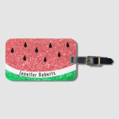 グリッターフェイクスイカデザイン ラゲッジタグ (正面横)