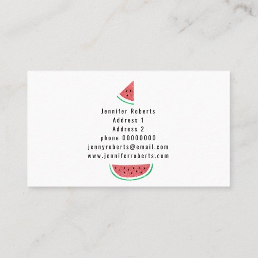 グリッターフェイクスイカ 名刺 (裏面)