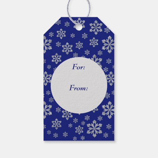 グリッターフェイクトナディアスノーフレーククリスマス ギフトタグ (裏面)