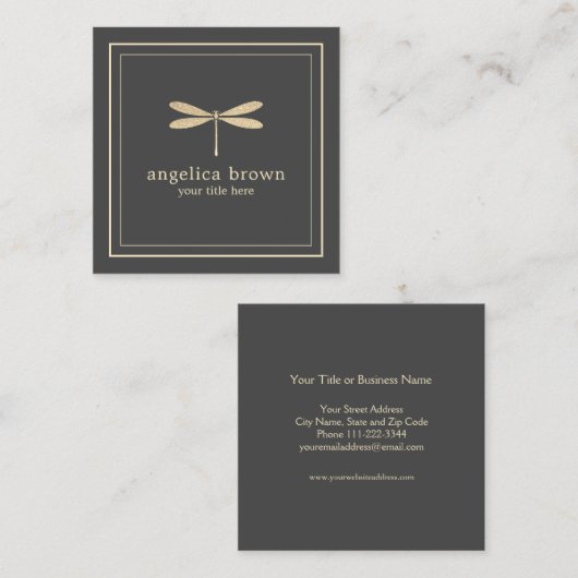 グリッターフェイクトンボ名刺 スクエア名刺 (正面/裏面)