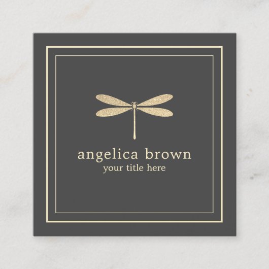 グリッターフェイクトンボ名刺 スクエア名刺 (正面)