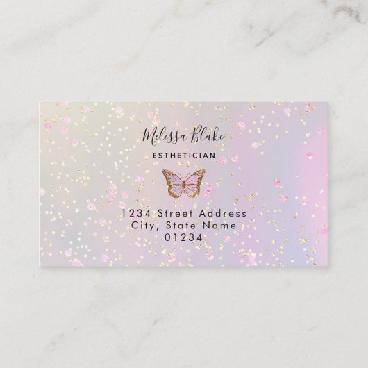 グリッターフェイクバタフライロゴ名刺 名刺 (裏面)