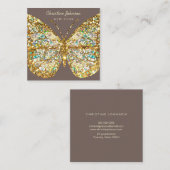 グリッターフェイクバタフライ正方形名刺 スクエア名刺 (正面/裏面)