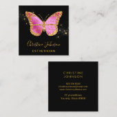 グリッターフェイクバタフライ正方形名刺 スクエア名刺 (正面/裏面)