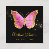 グリッターフェイクバタフライ正方形名刺 スクエア名刺 (正面)