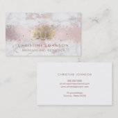 グリッターフェイクバラ金ゴールドハス花 | スキンケア 名刺 (正面/裏面)