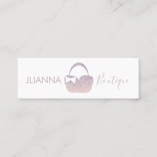 グリッターフェイクブティック衣料品財布ロゴ スキニー名刺 (正面)