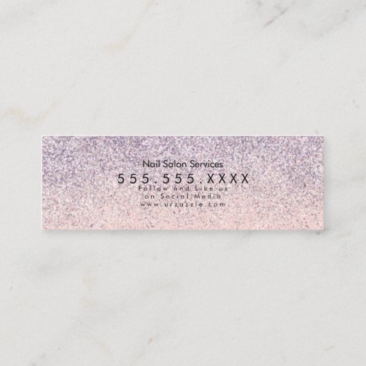 グリッターフェイクブティック衣料品財布ロゴ スキニー名刺 (裏面)