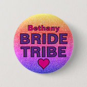 グリッターフェイクブライドトライブ名前をカスタムする 缶バッジ (正面)