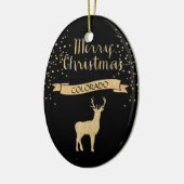 グリッターフェイクブラック金ゴールドエルクコロラド セラミックオーナメント (左)