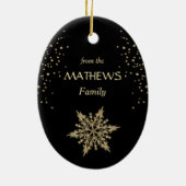 グリッターフェイクブラック金ゴールドエルクコロラド セラミックオーナメント (裏面)