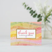 グリッターフェイクベイビーシャワーありがとう ポストカード (スタンド正面)