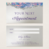 グリッターフェイクマーメイドシークインアポイントメントカード (正面&裏面)