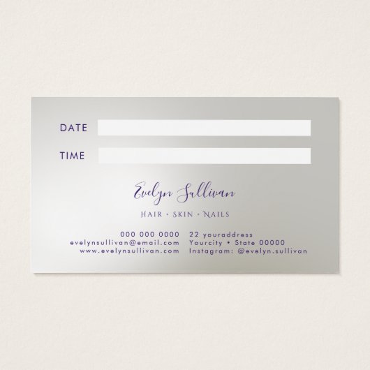 グリッターフェイクマーメイドシークインアポイントメントカード (裏面)