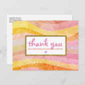 グリッターフェイクユニコーン誕生日ありがとう ポストカード (正面/裏面)