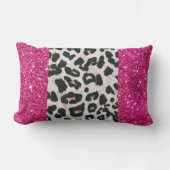 グリッターフェイクレオパードプリントランバー装飾用クッション ランバークッション (正面)