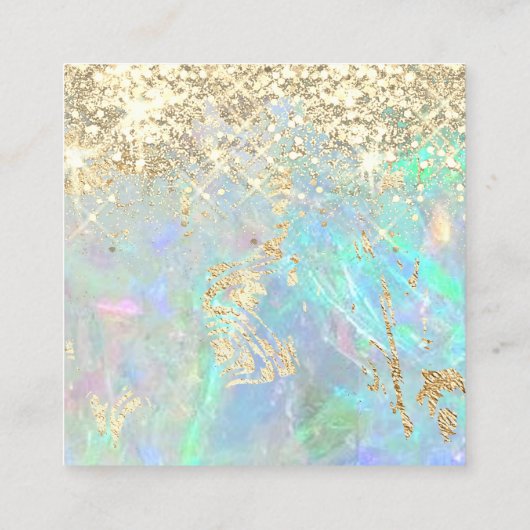 グリッターフェイク宝石オパール組織 スクエア名刺 (裏面)