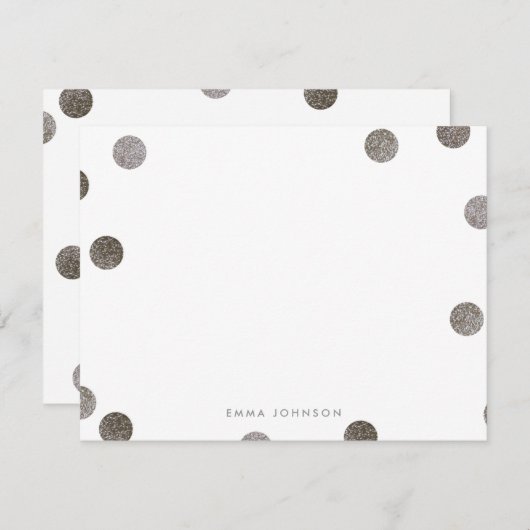 グリッターフェイク水玉模様個人文房具 招待状 (正面/裏面)