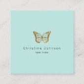 グリッターフェイク蝶 スクエア名刺 (正面)