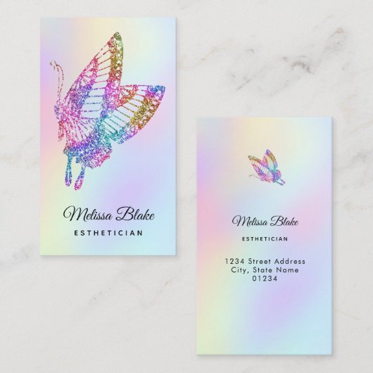 グリッターフェイク蝶 名刺 (正面/裏面)
