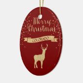 グリッターフェイク金ゴールドエルクコロラド セラミックオーナメント (左)