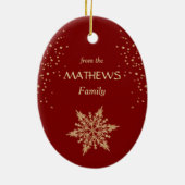 グリッターフェイク金ゴールドエルクコロラド セラミックオーナメント (裏面)