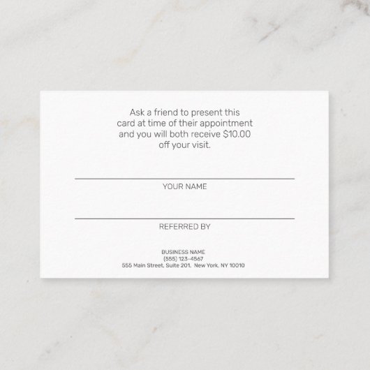 グリッターフェイク金ゴールドluxe leopard紹介顧客 名刺 (裏面)