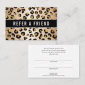 グリッターフェイク金ゴールドluxe leopard紹介顧客 名刺 (正面/裏面)