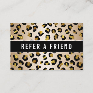 グリッターフェイク金ゴールドluxe leopard紹介顧客 名刺