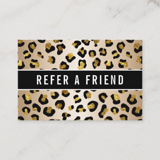 グリッターフェイク金ゴールドluxe leopard紹介顧客 名刺 (正面)