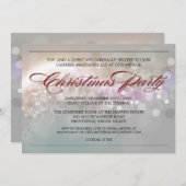 グリッターフェイク《写真》ぼけ味スターズ企業のクリスマスパーティー 招待状 (正面/裏面)