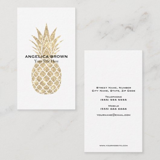 グリッターフェイク Pineapple名刺 名刺 (正面/裏面)