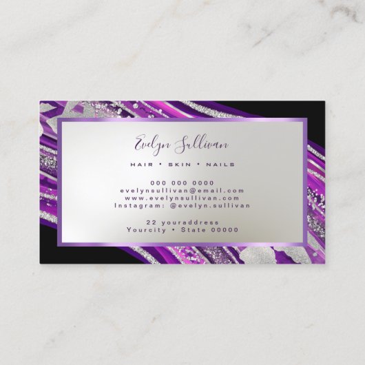 グリッターフォイルのカードに黒の名刺 名刺 (裏面)