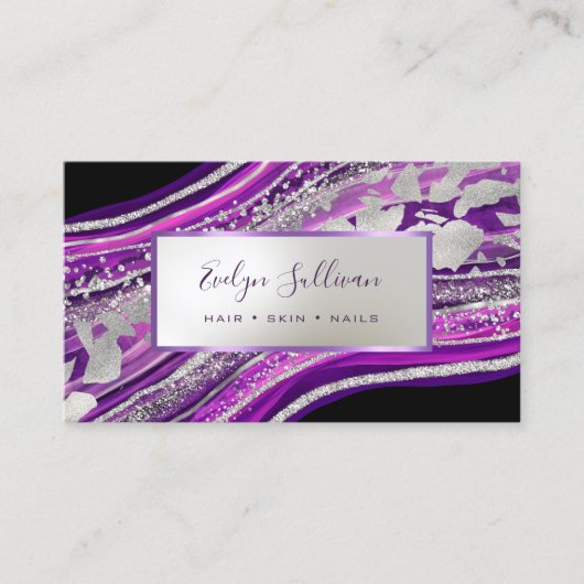 グリッターフォイルのカードに黒の名刺 名刺 (正面)