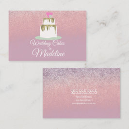 グリッターフォイル結婚ズケーキティエーベーカリーベーカー 名刺