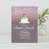 グリッターフォイル結婚ズケーキワンティアブライダルシャワー 招待状 (スタンド正面)