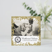 グリッターフォト誕生日パーティーへの招待 招待状 (スタンド正面)